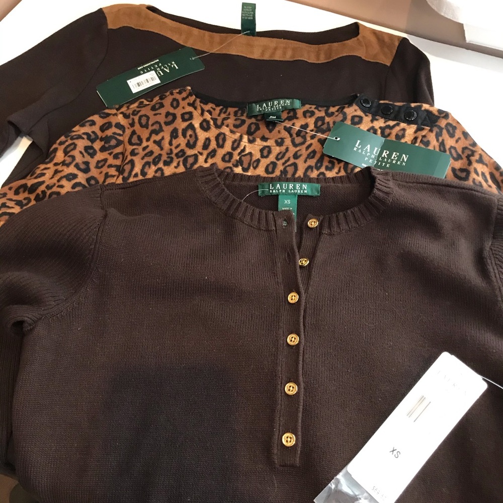 NWT  Granny Looking Ralph Lauren women’s sweater bundle 3 brown